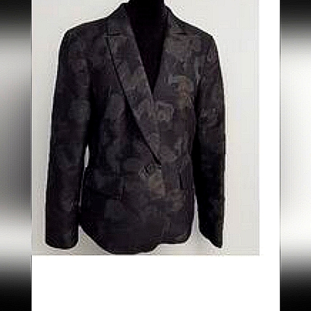 Final $7. Plus sz Talbot's black on black jacquard blazer.